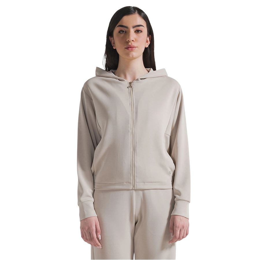Felpa soft touch con cappuccio e zip da donna Deha | D2200037105